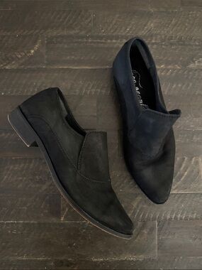 Free People Royale Black Leather Pointed Toe Cutout Flats Sz 40 / 10